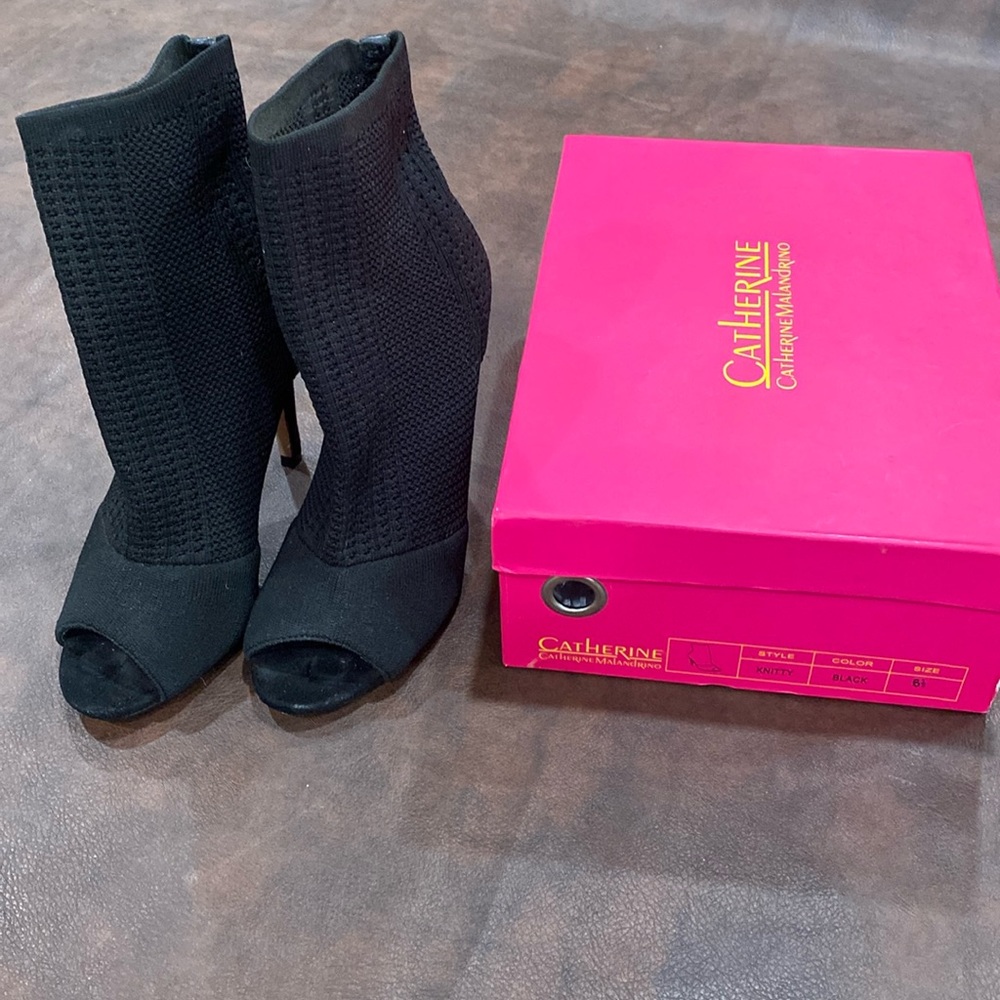 Catherine Malandrino peep toe booties